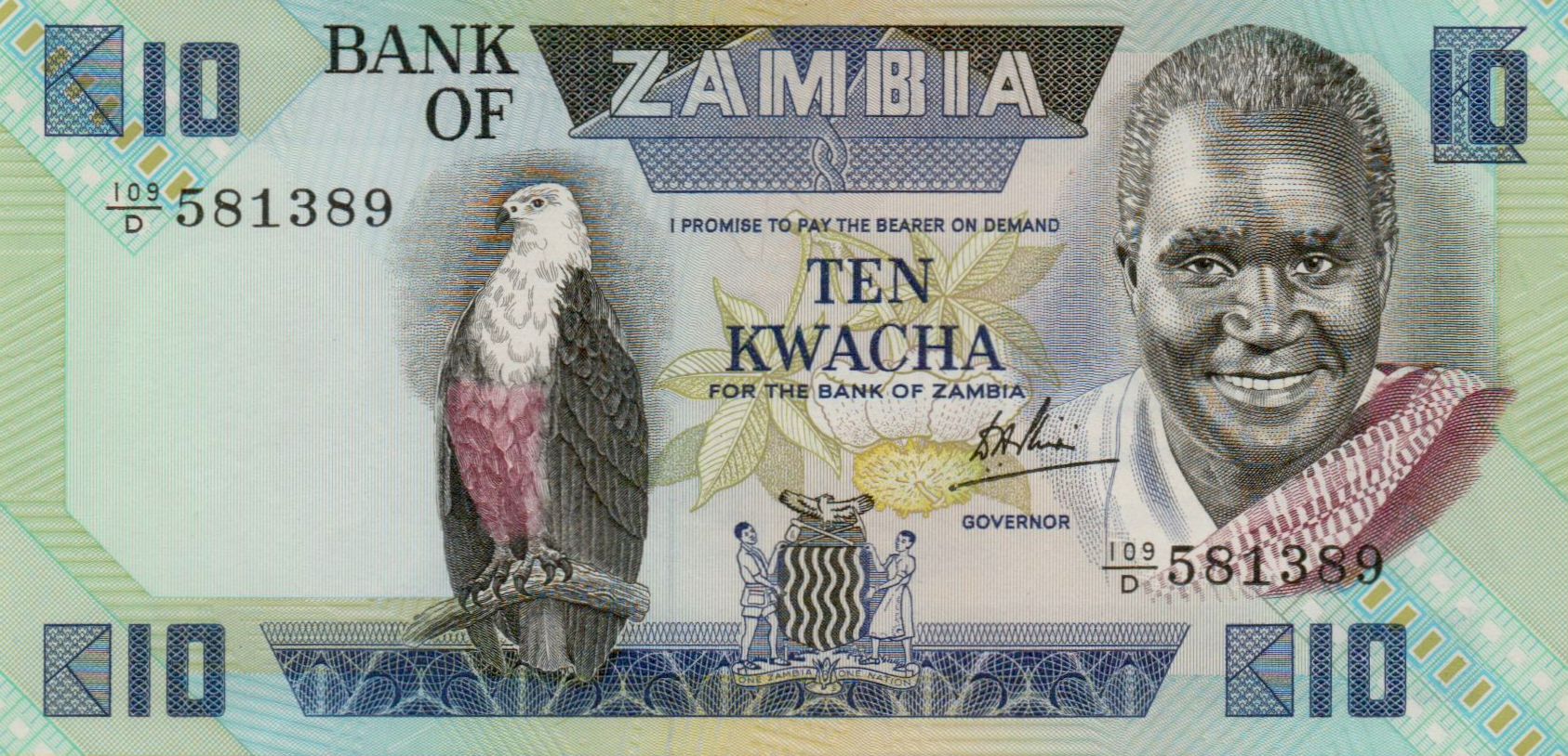 Zambia 10 1980 UNC P-26/d